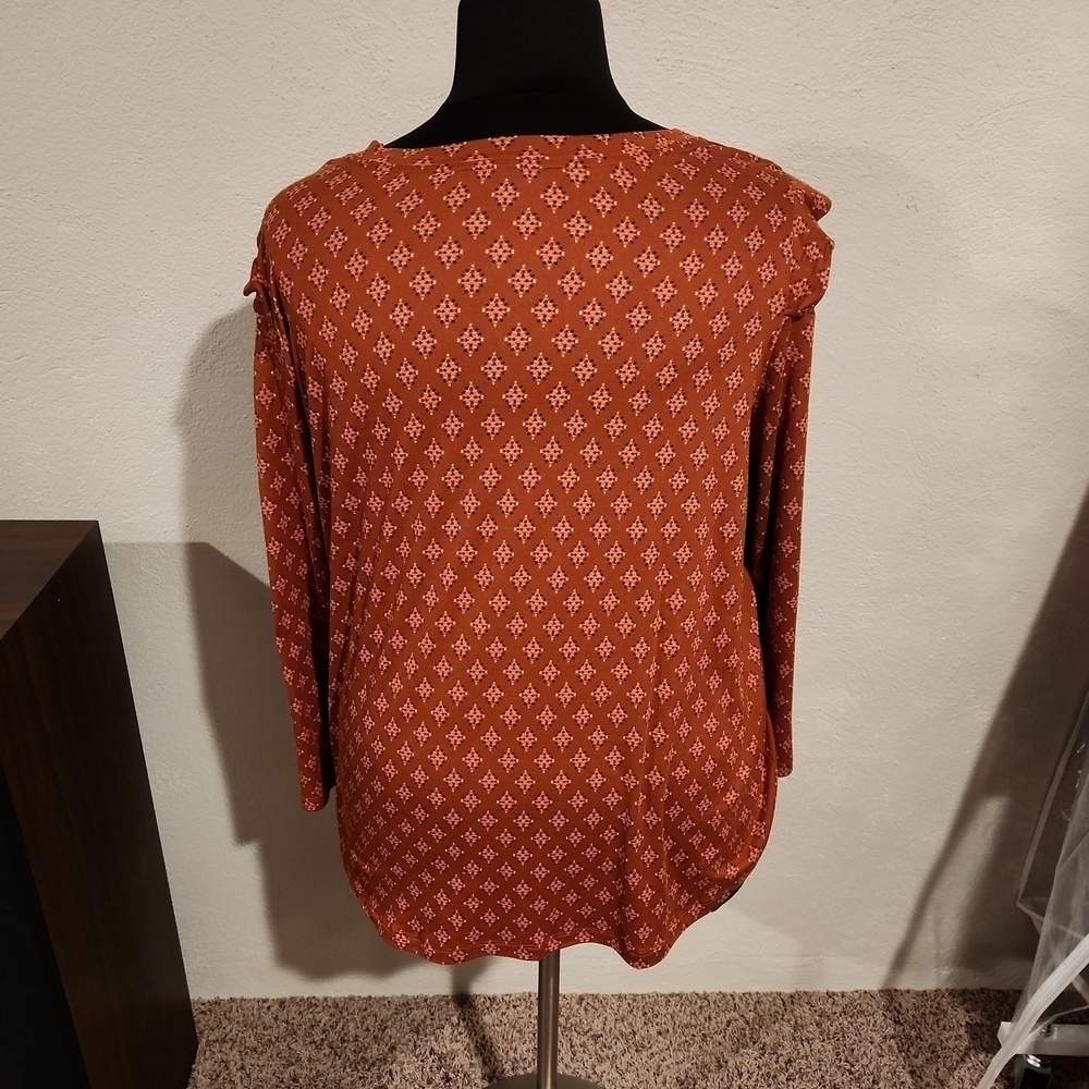 Democracy Women's Plus Size 3X Long Sleeve Top Rust NWT - Picture 2 of 5